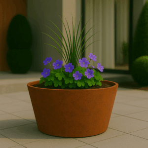 Cortenstaal plantenbak conisch rond (modulair aan te passen) 50 x 60 x 30 cm